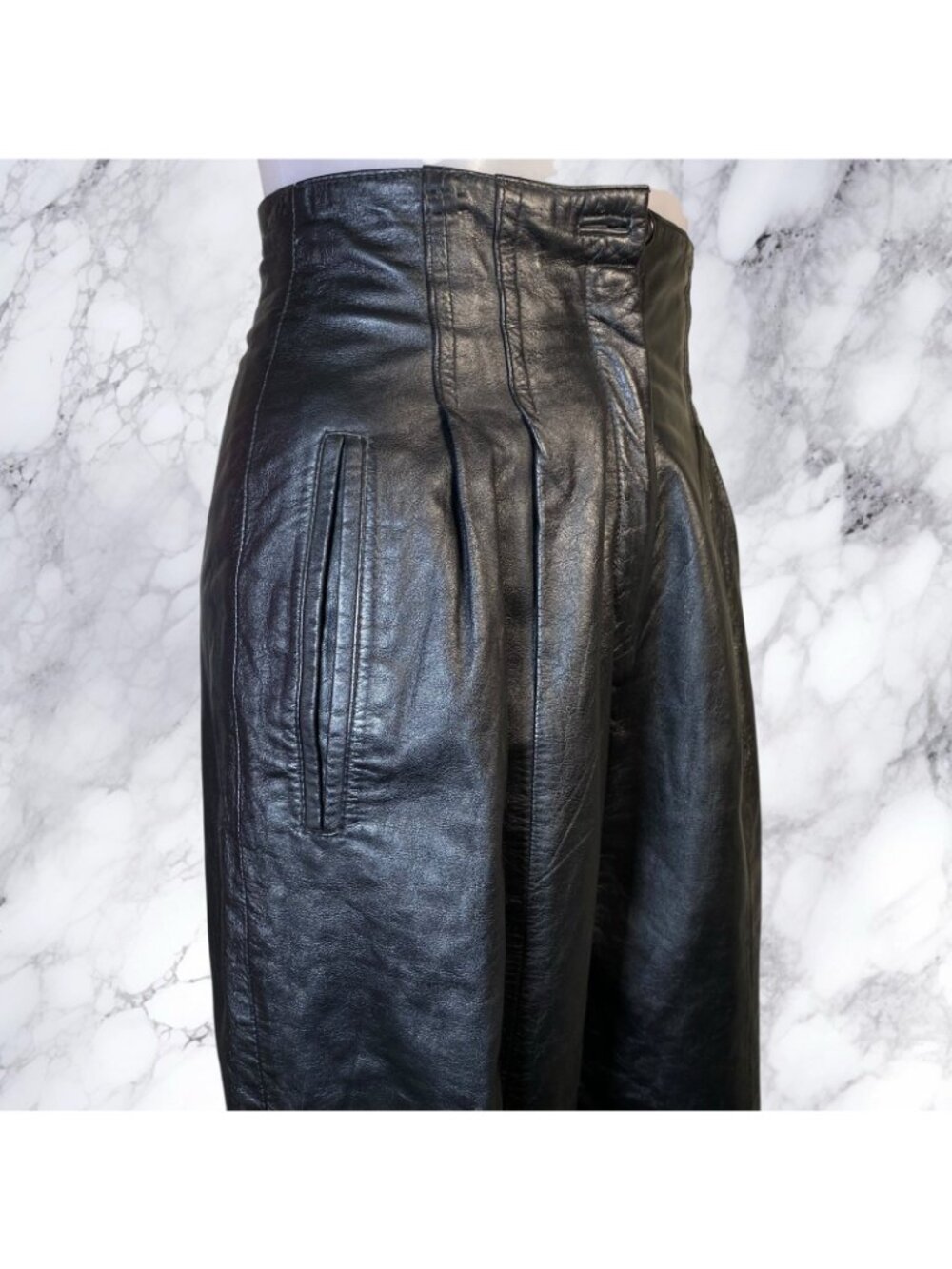 VTG Toffs Relaxed Leather Trouser - Picture 12 of 12